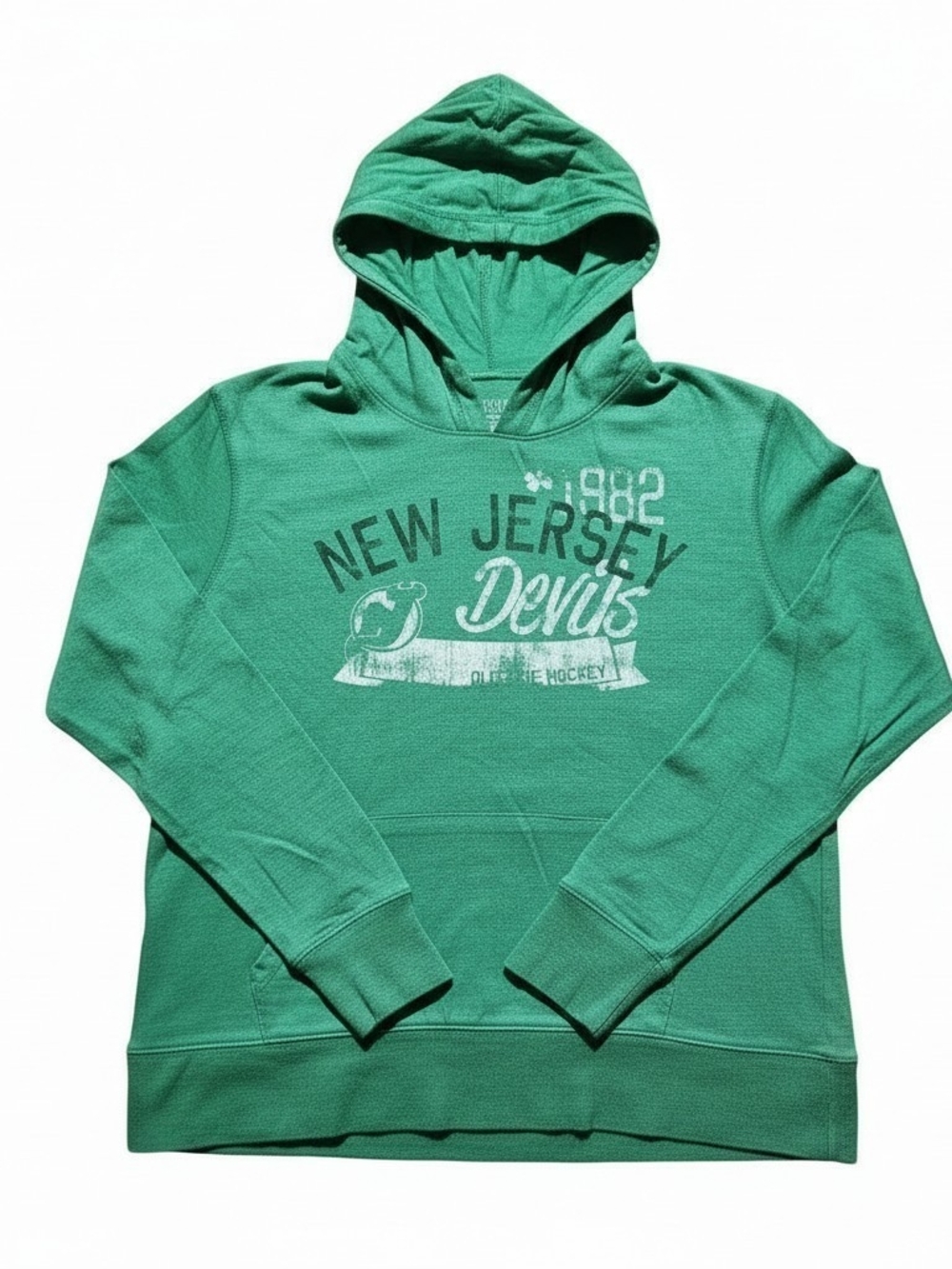 New Jersey Devils Green Hooded Lightweight Sweatshirt / XL / Good